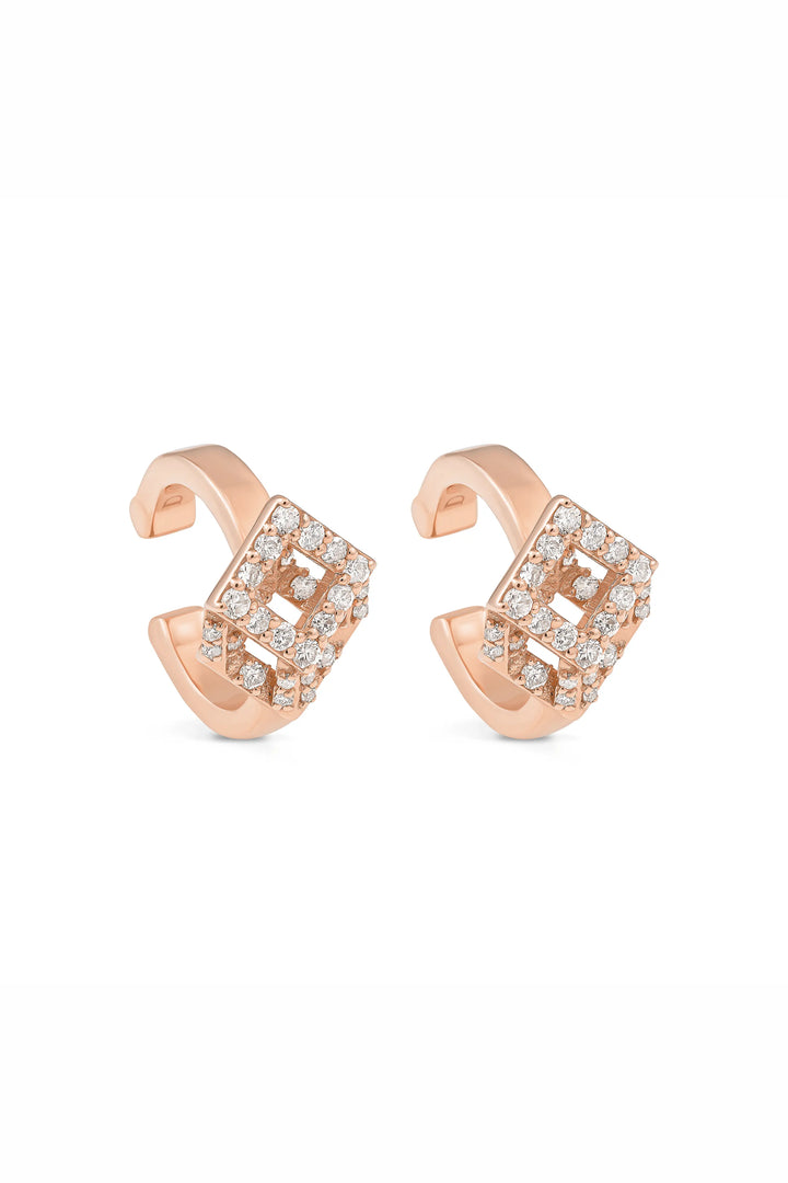 Cube Mirage Icon Earcuff Pavée 18K Rose Gold