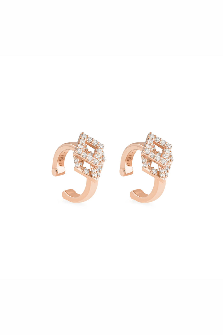 Cube Mirage Icon Earcuff Pavée 18K Rose Gold