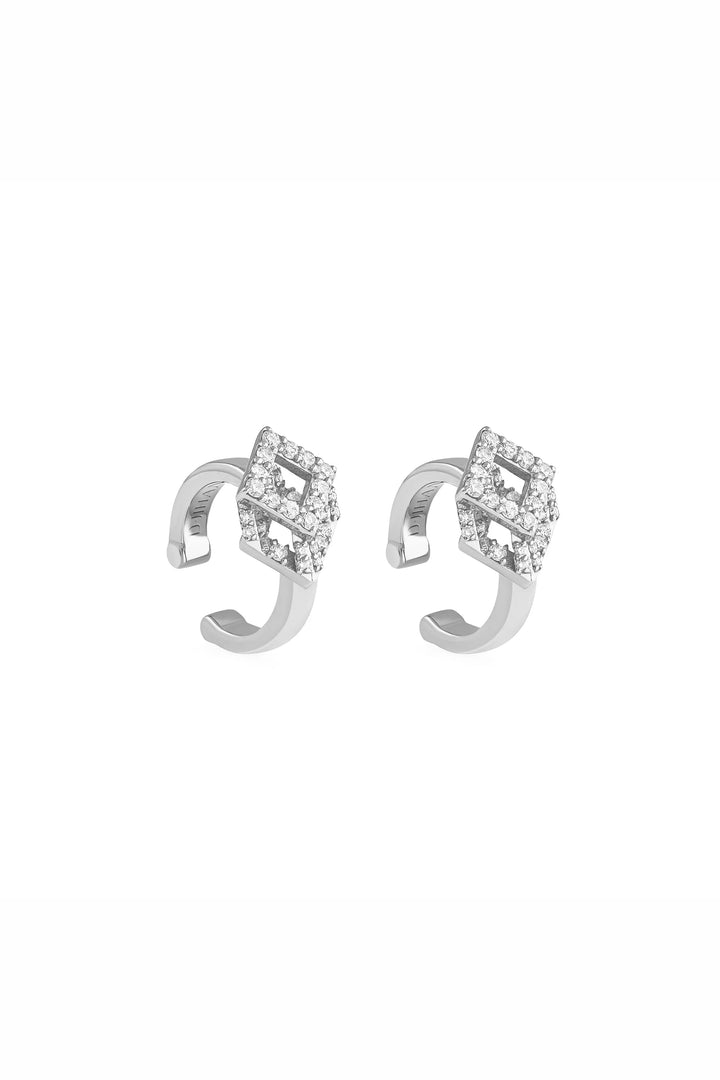 Cube Mirage Icon Earcuff Pavée 18K White Gold