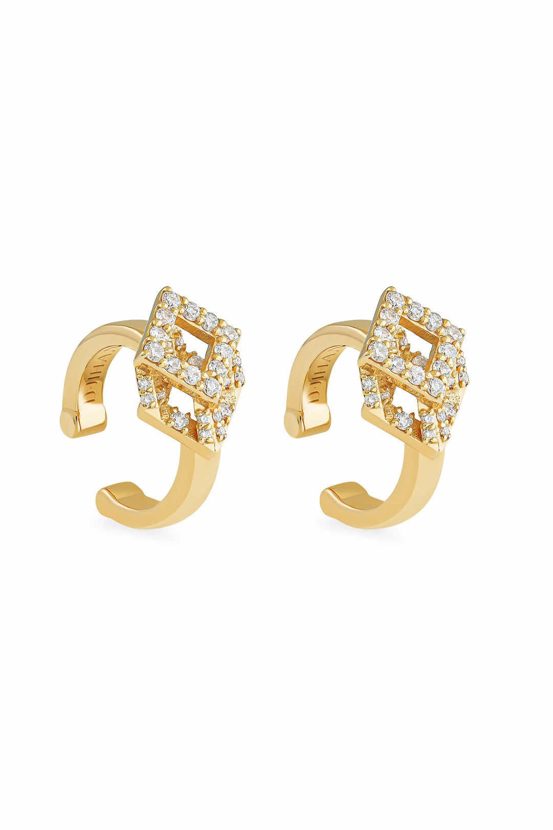 Cube Mirage Icon Earcuff Pavée 18K Yellow Gold