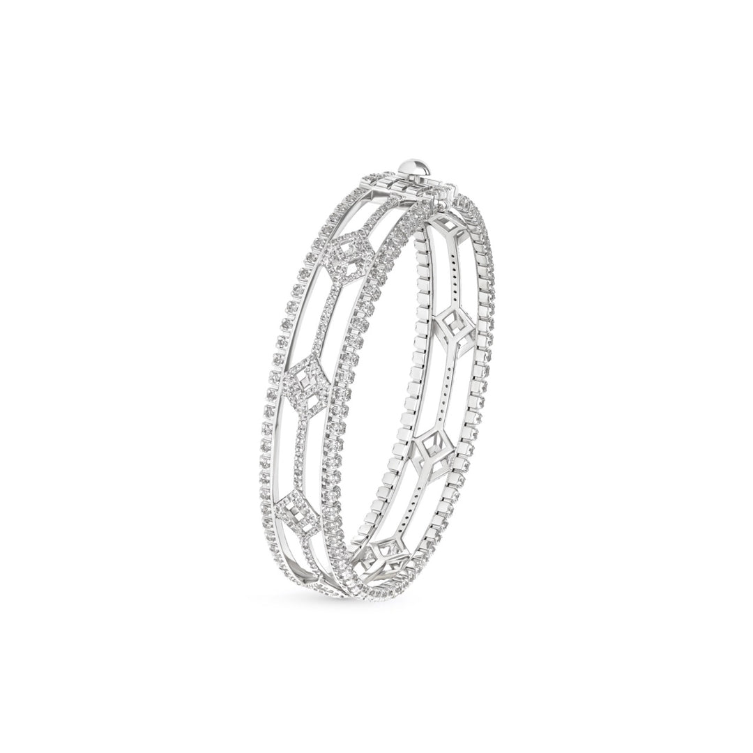 Cube Eternal Icon Bangle Bracelet - Pavée
