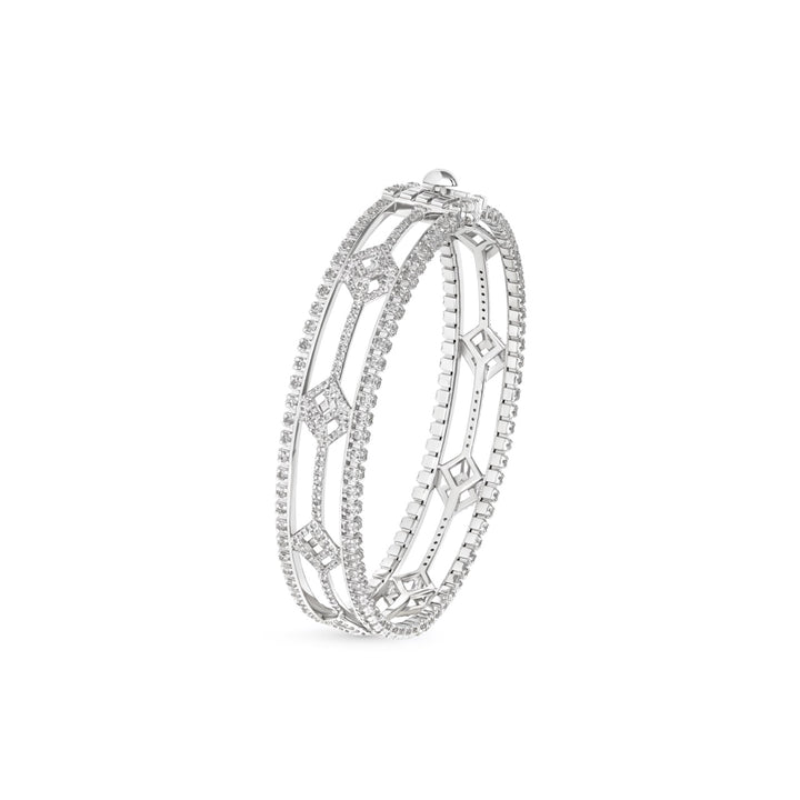 Cube Eternal Icon Bangle Bracelet - Pavée