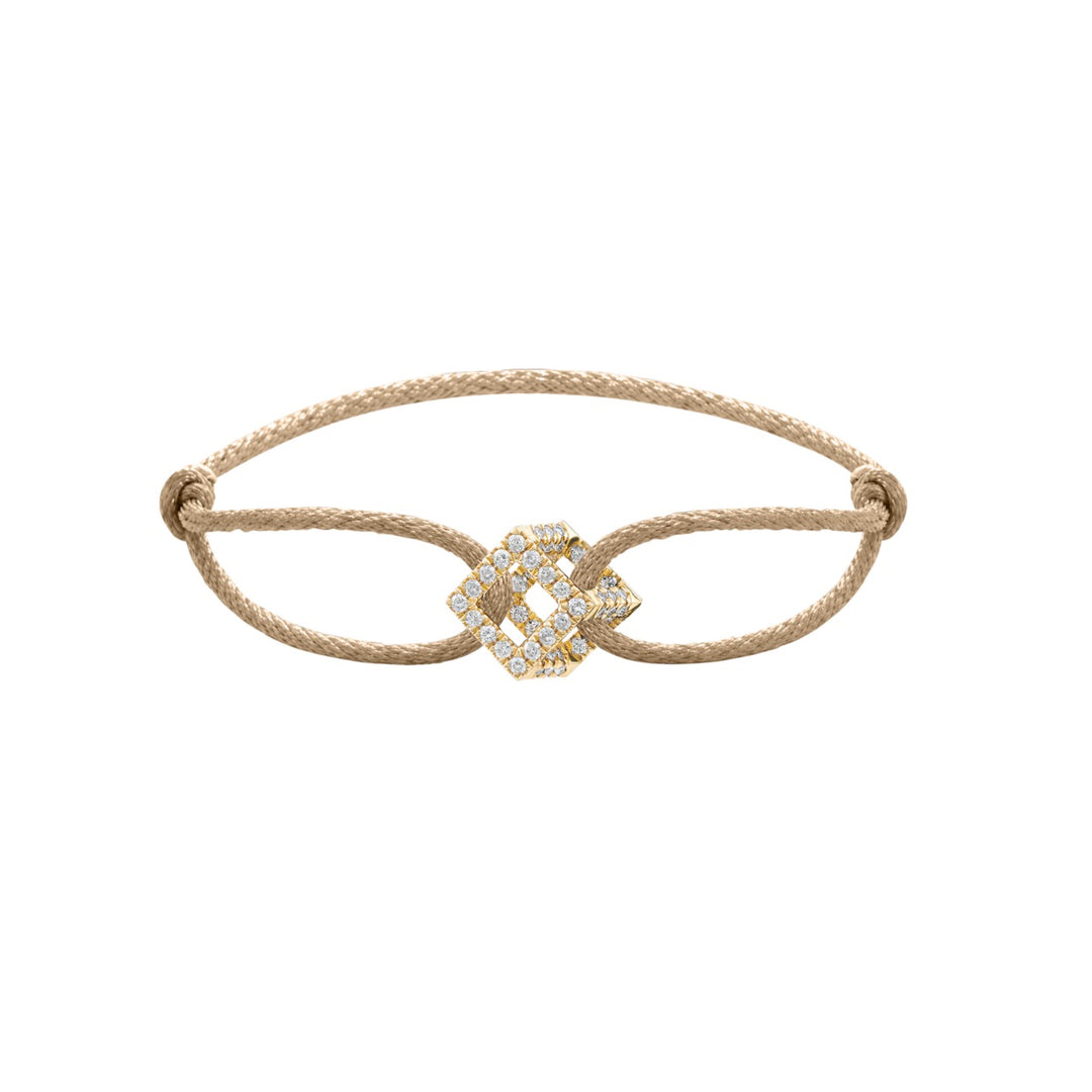 Cube Mirage Icon Cord Bracelet - Pavé