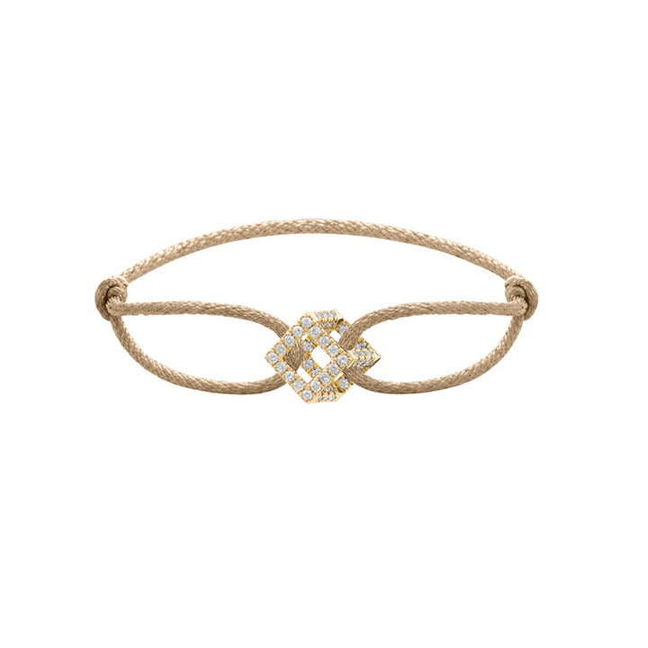 Cube Mirage Icon Cord Bracelet - Pavé
