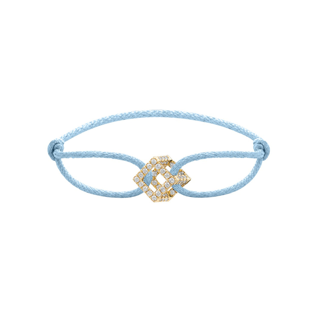 Cube Mirage Icon Cord Bracelet - Pavé