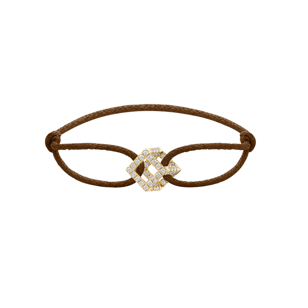 Cube Mirage Icon Cord Bracelet - Pavé