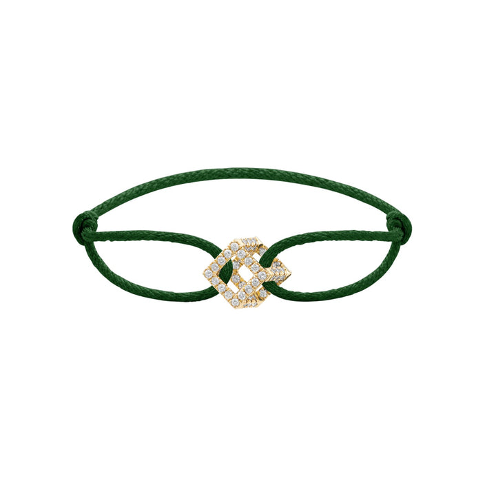 Cube Mirage Icon Cord Bracelet - Pavé