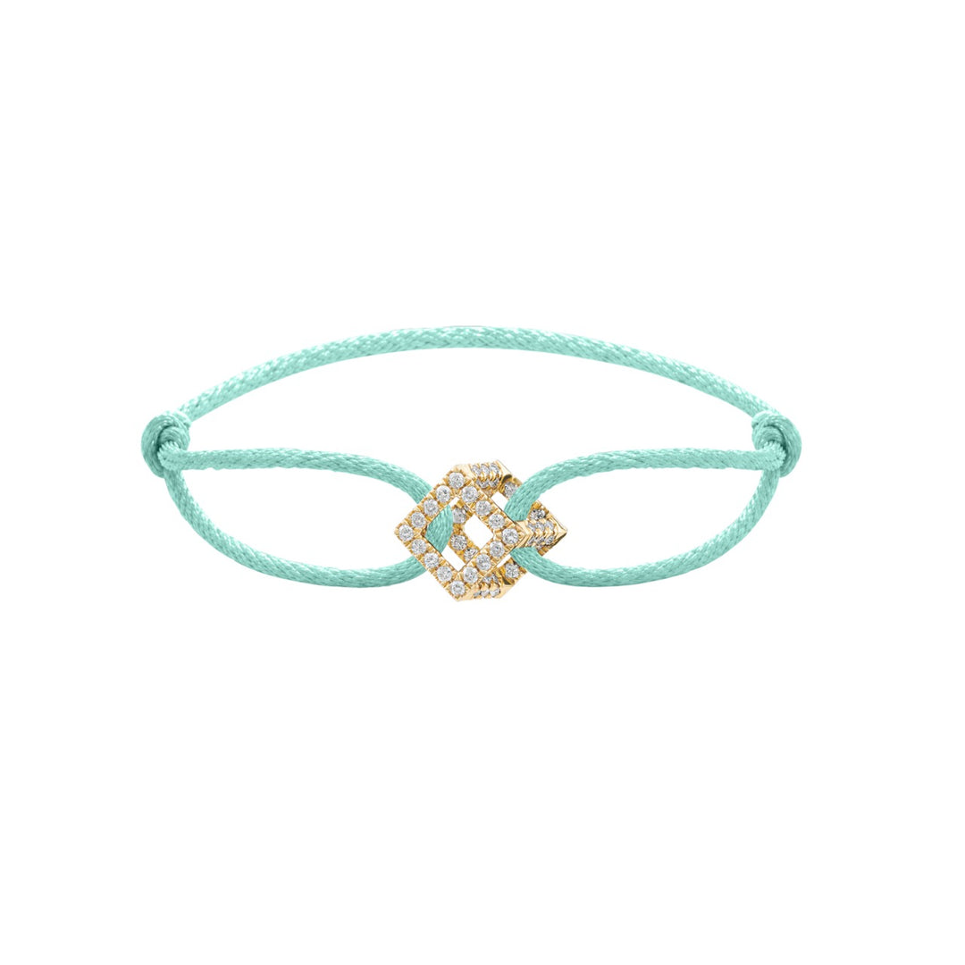 Cube Mirage Icon Cord Bracelet - Pavé