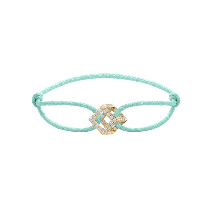 Cube Mirage Icon Cord Bracelet - Pavé