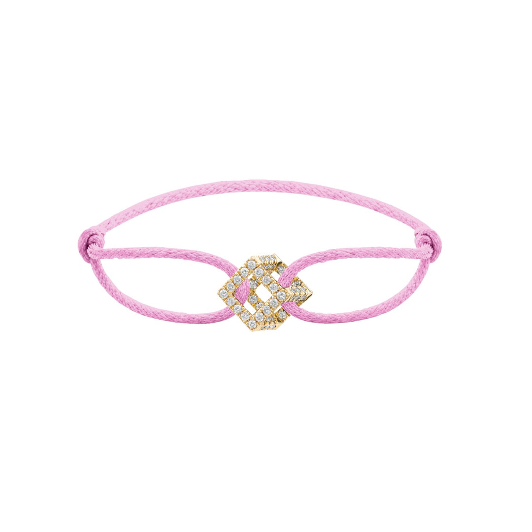 Cube Mirage Icon Cord Bracelet - Pavé
