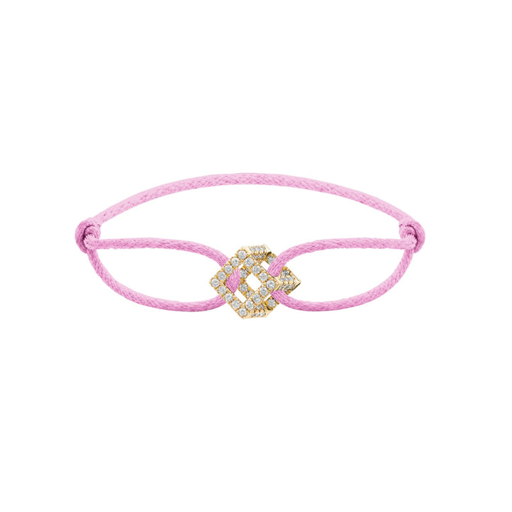Cube Mirage Icon Cord Bracelet - Pavé