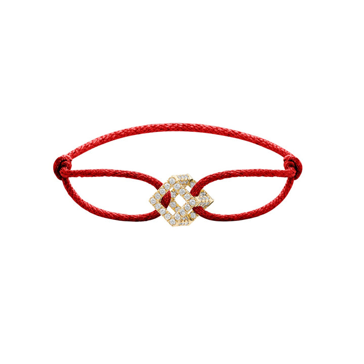 Cube Mirage Icon Cord Bracelet - Pavé