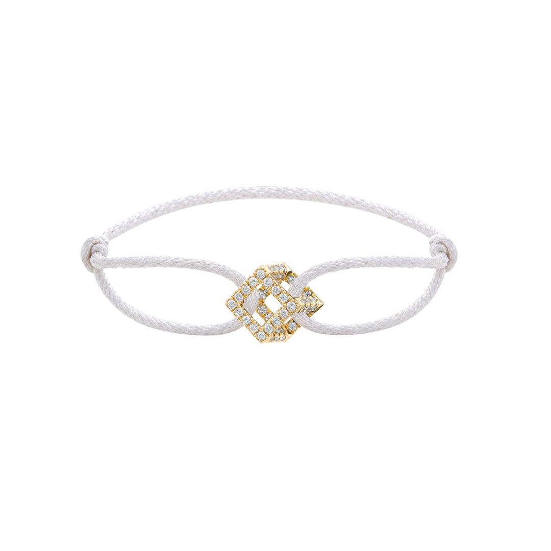 Cube Mirage Icon Cord Bracelet - Pavé
