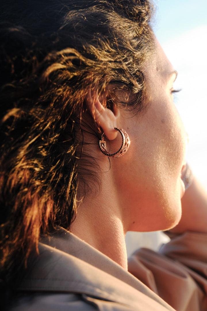 Cube Eternal Hoop Earring - Pavée