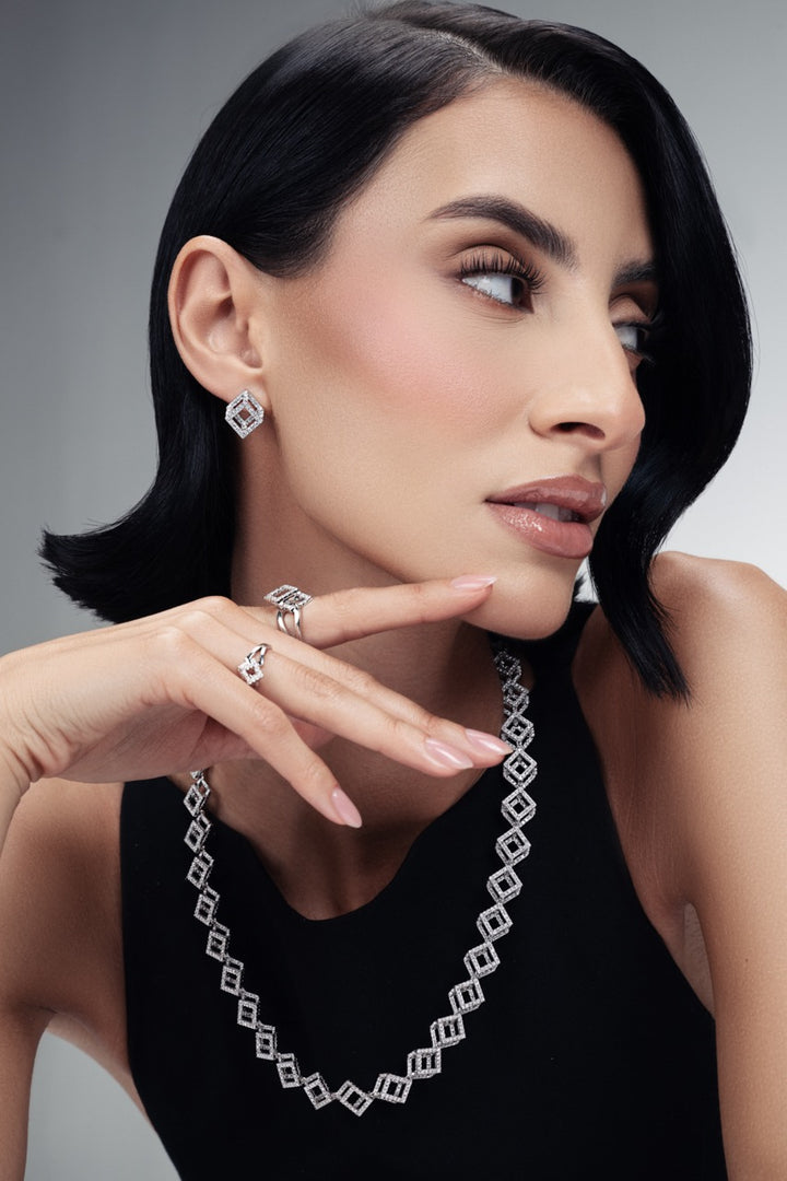 Cube Mirage Icon Tennis Necklace