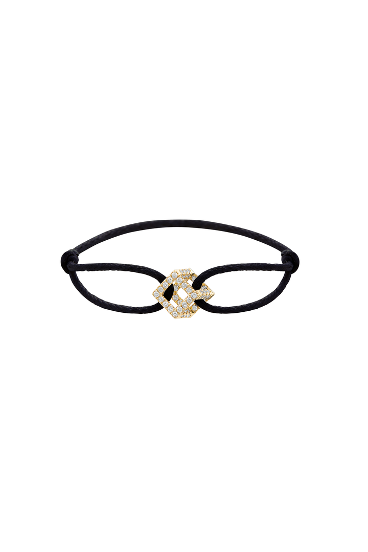 Cube Mirage Icon Cord Bracelet - Pavé
