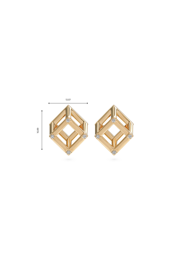 Cube Mirage Icon Stud Earrings – Accent