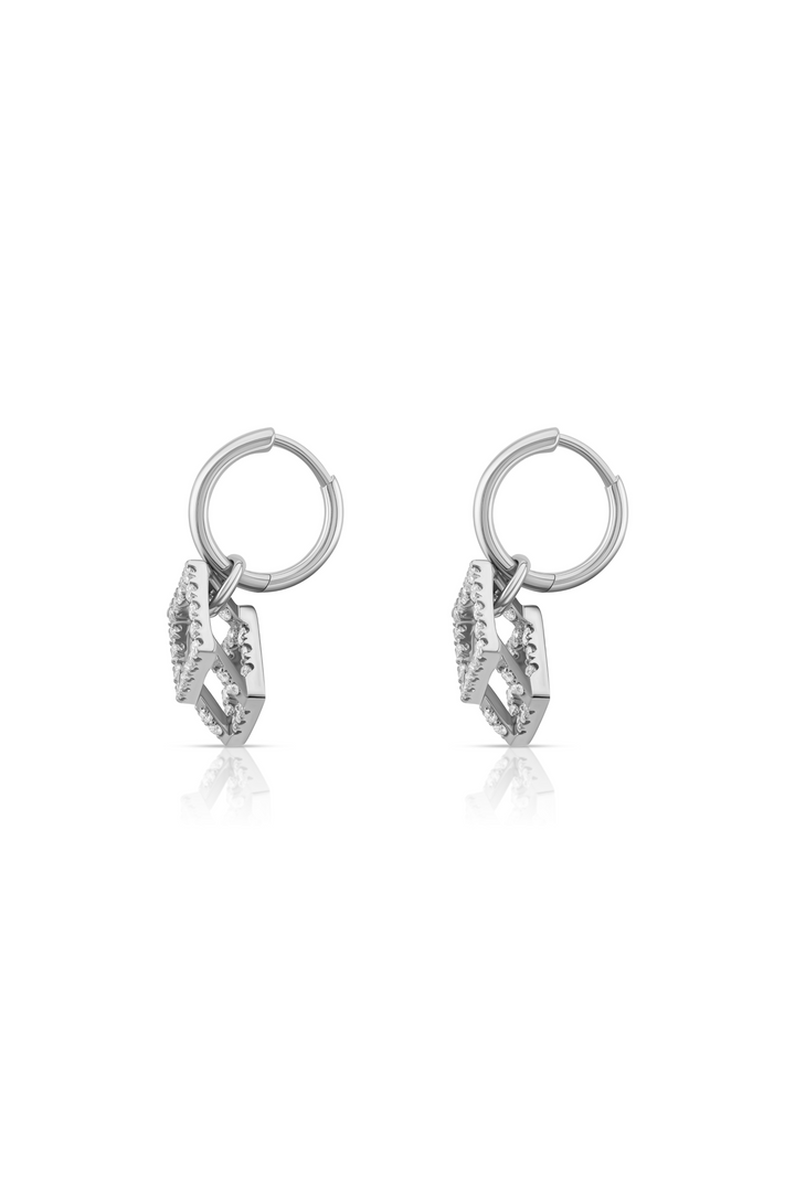 Cube Mirage Baby Icon Earring Pavée White Gold