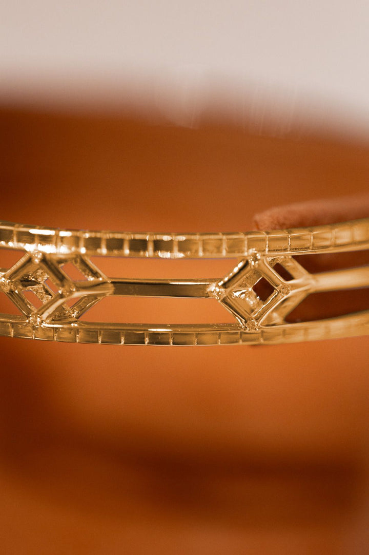 Cube Mirage Eternal Bangle Bracelet Accent 18K Yellow Gold