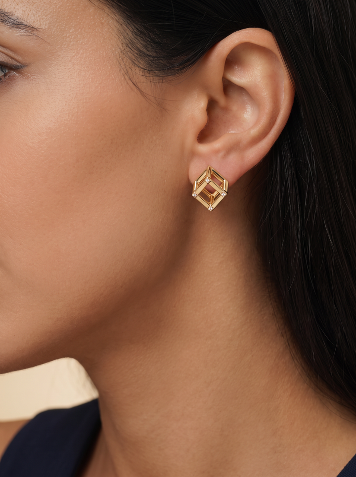 Cube Mirage Icon Stud Earrings – Accent