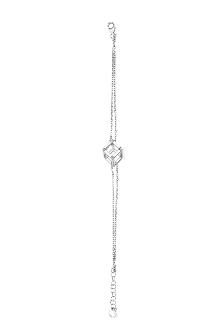 Cube Mirage Icon Chain Bracelet - Accent (18k White Gold)