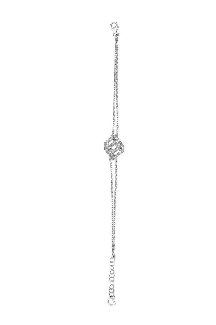 Cube Mirage Icon Chain Bracelet - Pavée (18k White Gold)