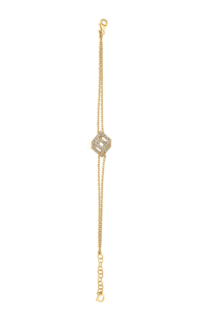 Cube Mirage Icon Chain Bracelet - Pavée (18k Yellow Gold)
